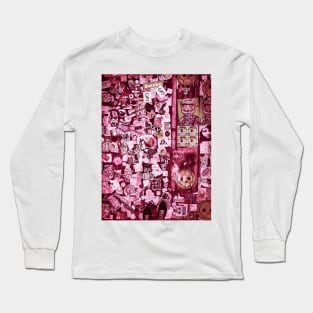 Pink Sticker Street Art NYC Long Sleeve T-Shirt